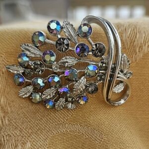 Aurora Borealis Crystal Brooch